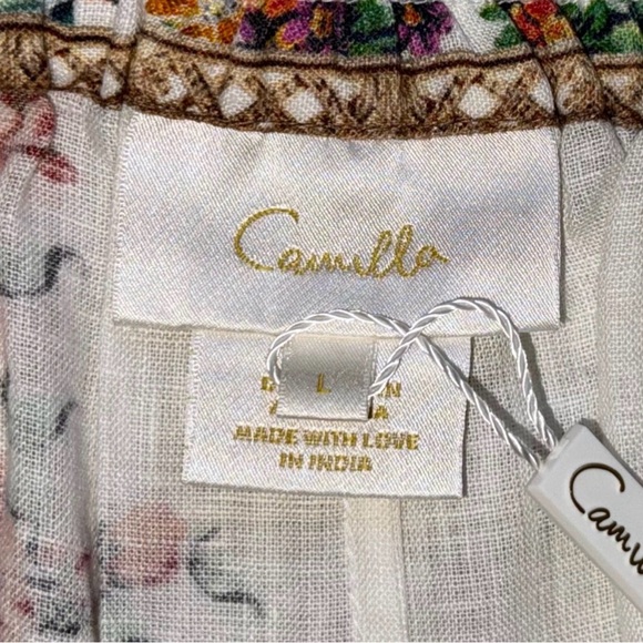 NWT✨CAMILLA Floral Linen Wide-Leg Pants in Plumes and Parterres Size L - Picture 13 of 16